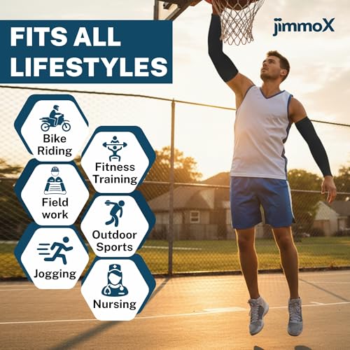 Image of Arm Sleeves for Men & Women, Sun Protection & UV Compression Hand Sleeves for Cycling, Running, Outdoor Sports & Activities, Hand Cover for Bike Riding