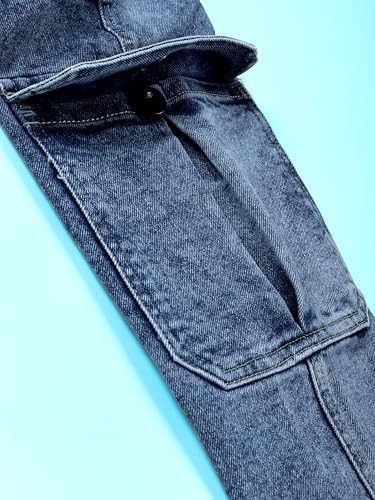 Image of KiddoPanti Unisex Denim Dungaree Pant With Cargo Pockets