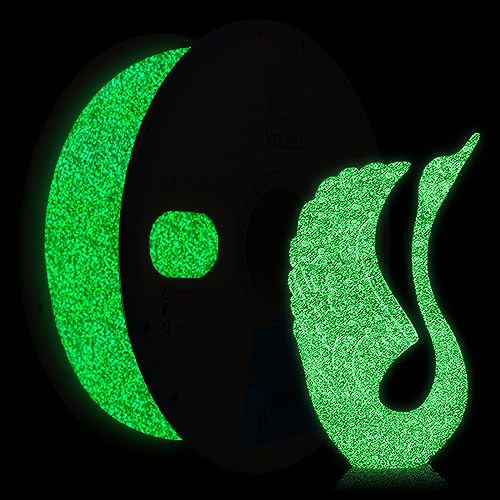Image of YOUSU 3D Printer Filament PLA Filament 1.75mm Black Filament with Glow in The Dark Green Starry Sky 1kg(2.2lbs).