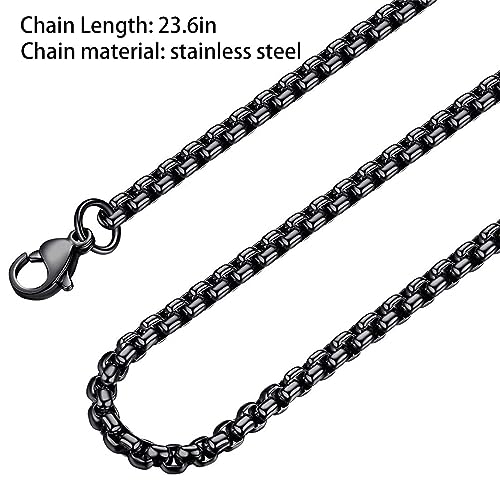 Santa Muerte Necklace Diamond 14K Gold Plated Santa Muerte Pendant Jewelry With Sickle Holiday Gift (Black 220)3