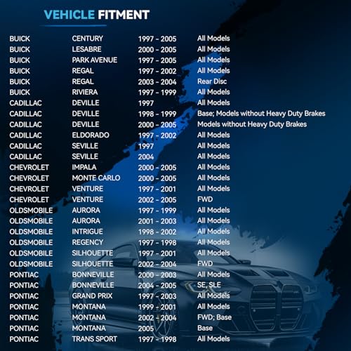 Image of Detroit Axle - Front Brake Pads for Olds Aurora Chevy Impala Monte Carlo | Buick Century Regal Cadillac Seville DeVille Pontiac Bonneville Montana Trans Sport, Ceramic Brake Pads w /Hardware