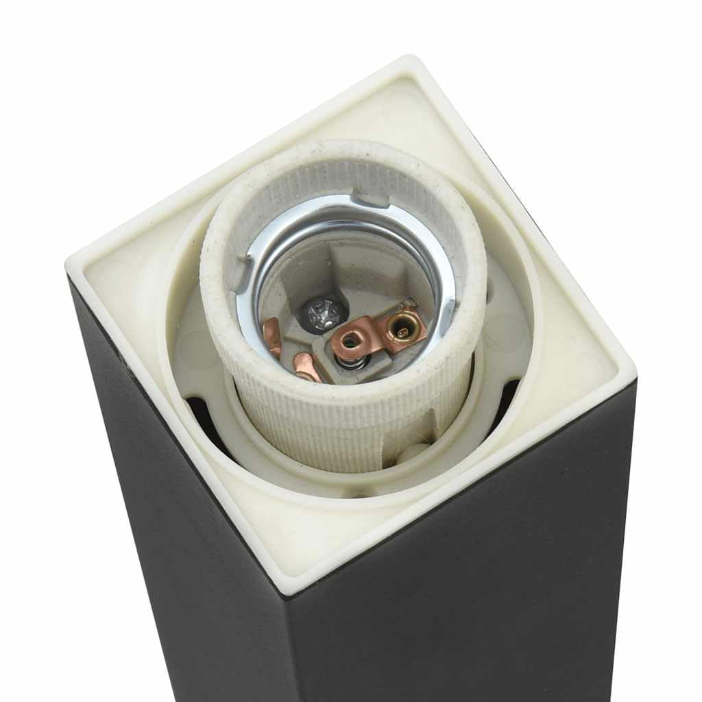 Lampadari con sensore e presa, 3 pezzi, 80 cm, in acciaio inox, nero, IP44, illuminazione per esterni, giardino, terrazza, vialetto, con sensore di movimento e diffusore