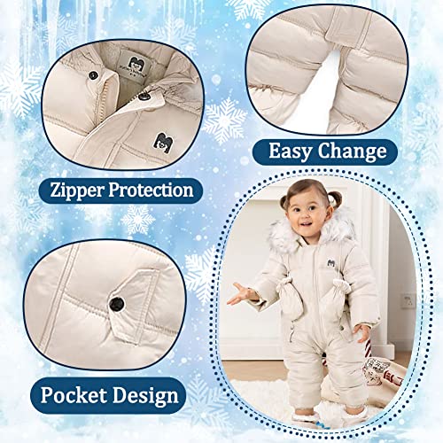 UVIPC Baby Winter Snowsuit Toddler Winter Suit Outwear Hooded Snow Outfit Footie Snow Suit for 3-24M3