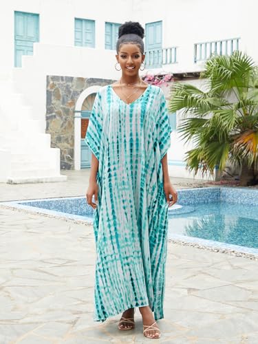 Image of Kaftan Dresses for Women Plus Size Bathing Suit Cover up Caftan Maxi Beach Dresses
