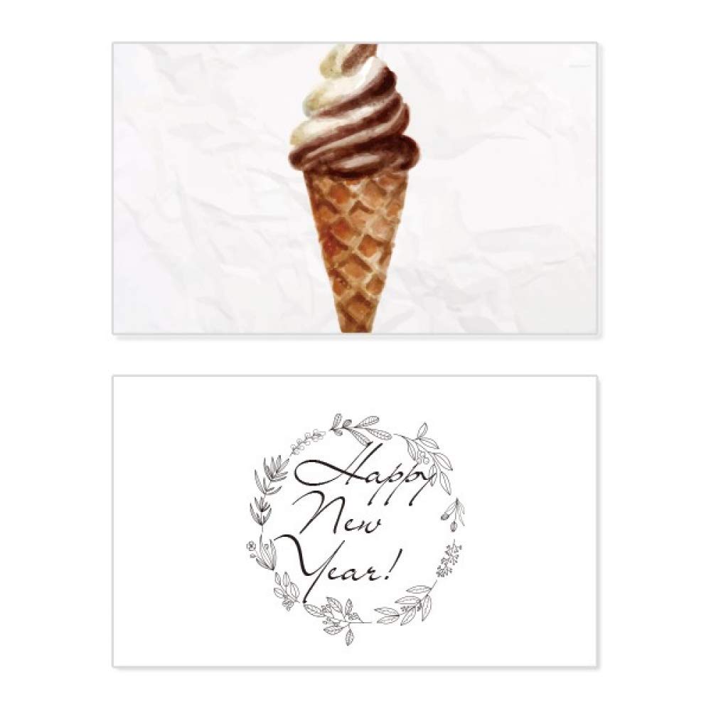 Tarjeta de felicitación de año nuevo con helado de chocolate: un diseño dulce para tus deseos 5