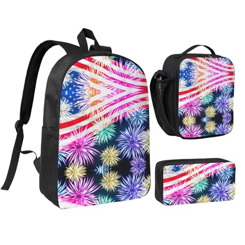 Sac à dos d'école léger avec trousse scolaire et sac isotherme repas