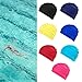 MLWSKERTY Fabric Swim Caps Pleated Swimming Caps for Women Short/Long Hair Swim Caps Bathing Caps Elastic Comfort Swimming Caps