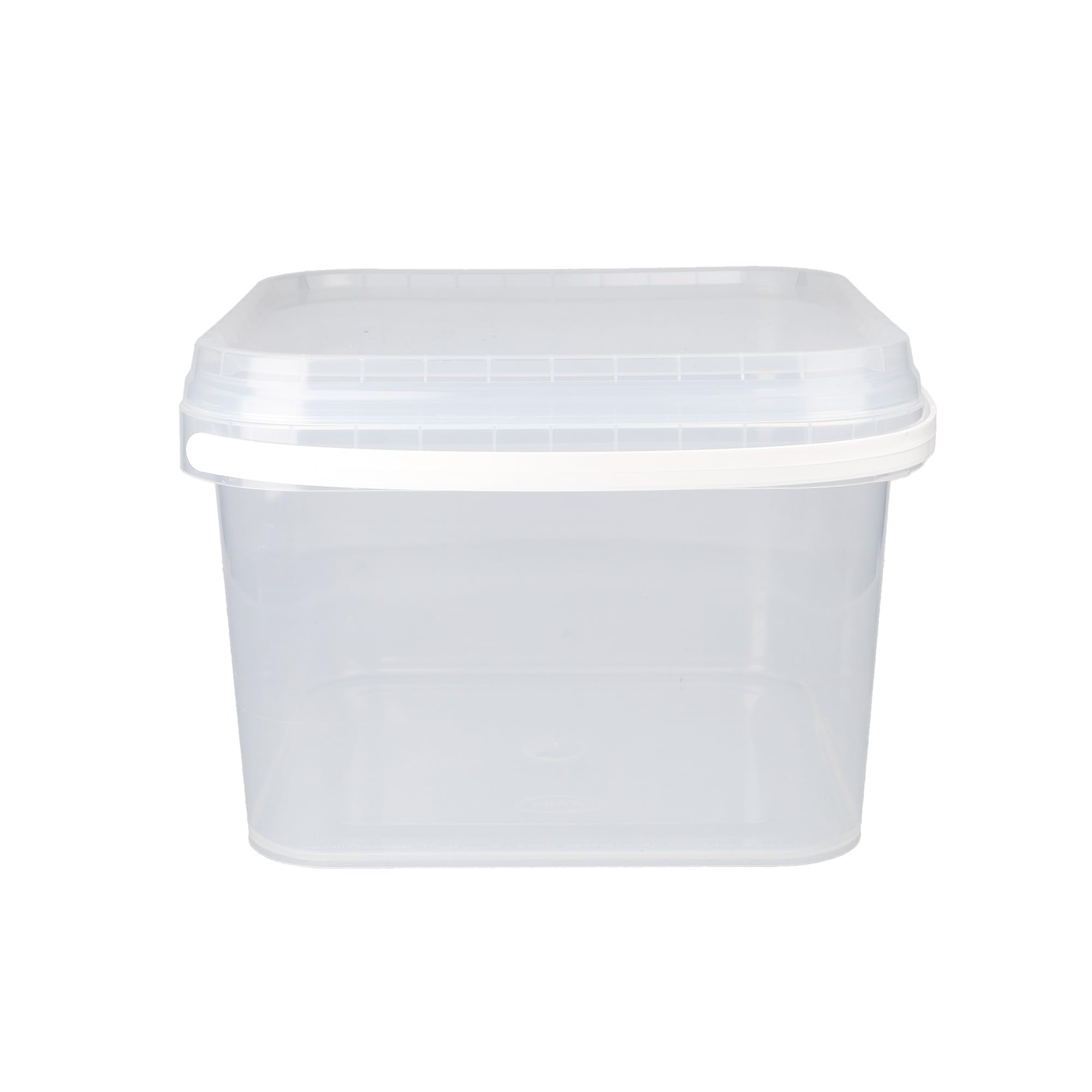 FixedByU 50 cubos con tapa, 3 l, transparentes, rectangulares, de plástico, aptos para alimentos, herméticos y estables, vacíos con asa y tapa, aptos para productos químicos y adhesivos en polvo