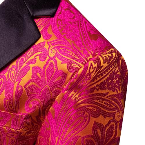 Image of Barry. Wang Men's Sport Coats & Blazers Flower Suit Jacket 1 Button Paisley Tuxedo Mardi Gras Carnival Parade Gift