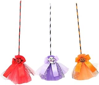 SUPVOX 3 Pçs Vassoura De Bruxa De Halloween Trajes Adultos Mini Vassoura Ornamento De Halloween Cosplay Vassoura De Bruxa De Bruxa Vassoura De Bruxa Para Crianças Vassoura De