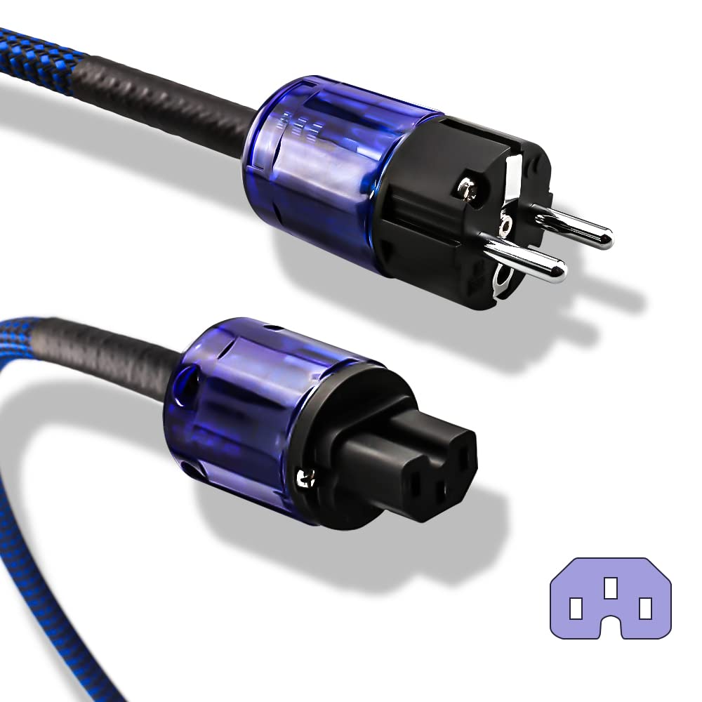Tertullus Cavo di alimentazione HiFi C15 - Audio HiFi - Con spina Schuko e spina per dispositivi a freddo (P037, 1 m)