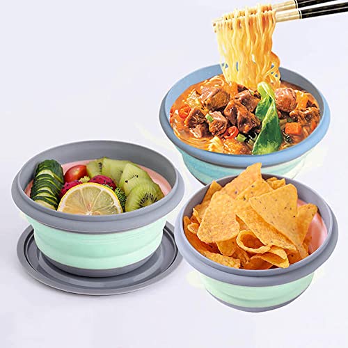 Roysmart 3 Pcs Collapsible Camping Bowl Sets, Portable Silicone Bowl, Multipurpose Folding Bowl, Ideal for School Office - Image 2