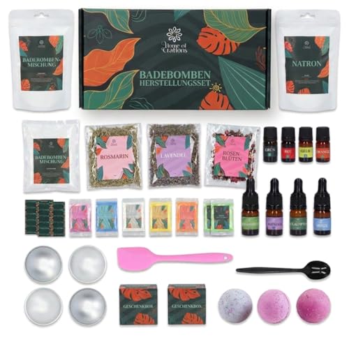 Home of creations Badebomben DIY Set | Badebomben Selber Machen mit Farben & Düften | Bastelset Erwachsene | DIY Set Erwachsene | Geschenke für Frauen | Muttertagsgeschenk