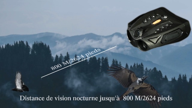 GlobalCrown Lunettes De Vision Nocturne, Jumelles De Vision Nocturne Pour Adultes Avec Zoom 10x Et Carte De 32 Go Pour Photos Et Vidéos, Portée Pour L 'observation De La Faune, La Chasse Et