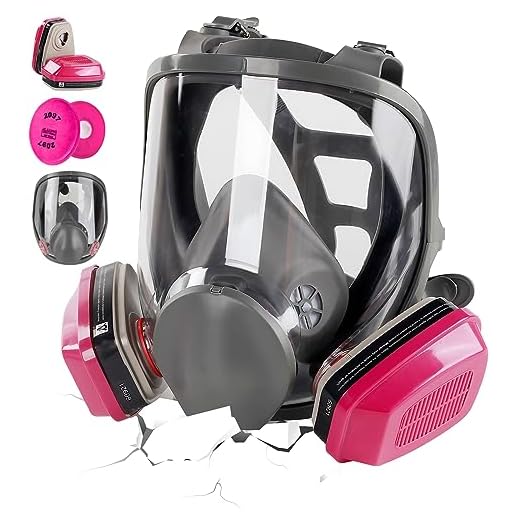 Full Face Respirator Gas Mask: 6800 Reusable Respirator Mask with Filters 60921 & 2097 - Dust Mask Anti Fog Against Organic Vapor Fumes Gases for Spray Paint Chemicals Epoxy Resin Welding Sanding