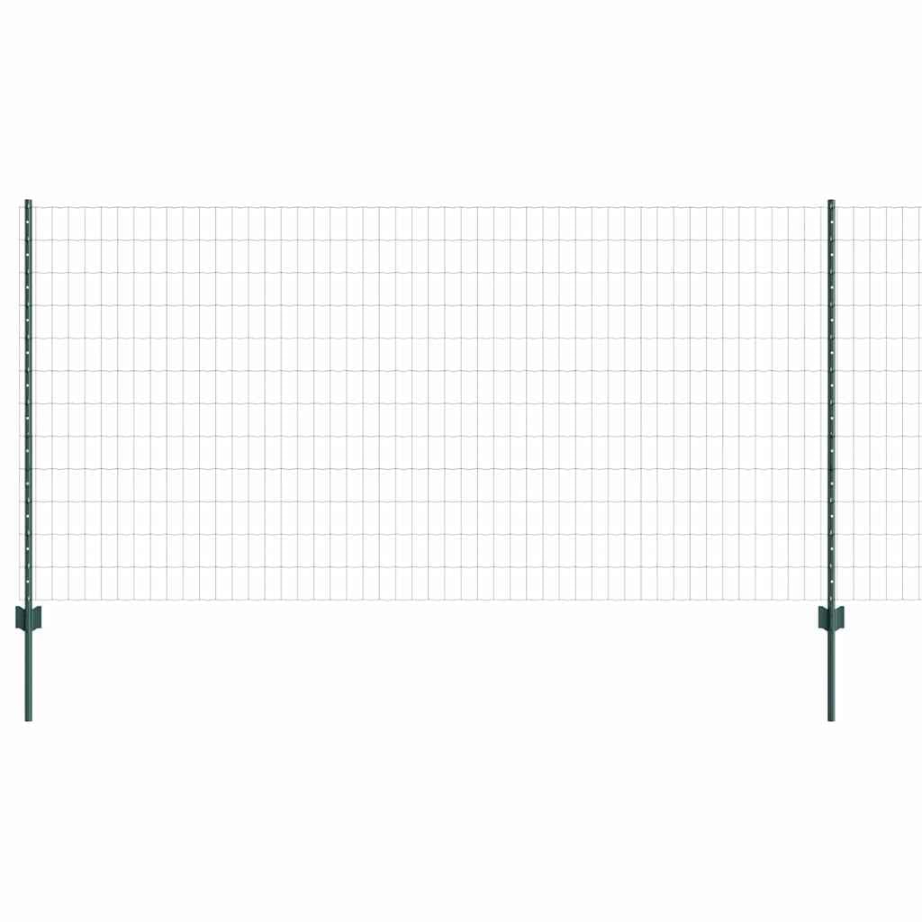 Outdoor Garden Fence with Posts 1.2 x 25 m Steel PVC Green Privacy Screen Roll Galvanised Patio Boundary Barrier Weather Resistant
