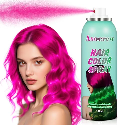 Image of Pink Hair Spray,Hair Spray Temporary for Women Kids Men,Washable Temporary Hair Dye Spray,HairSpray Color Non-Sticky,For Cosplay,Christmas,Halloween Crazy Hair Day,Festivals. (Pink)