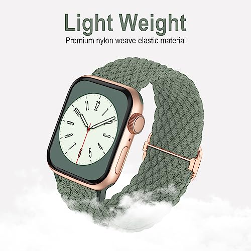 Image of Braided Solo Loop Compatible with Apple Watch Band 38mm 40mm 41mm 42mm 44mm 45mm 46mm 49mm Women Men, Adjustable Stretchy Bands Elastic Sport Strap for iWatch Series 11 10 9 8 7 6 5 4 3 2 SE Ultra 3 2