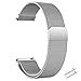 Produktbild beifon Edelstahl Uhrenarmband Mesh 20mm Silber Ersatz Metall Armband Edelstahlarmband mit Magnetverschluss Smartwatch Schnellverschluss Watch Uhren Ersatzband für Damen Herren (20mm, Silber)