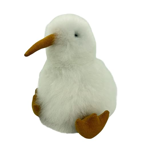 7.5"- Alpaca fluffy White Kiwi and soft toy, Handmade Cute Stuffed Animal Toy for Kids, Soft Cuddly Stuffed Bear for Girls and Boys, Plush Teddy