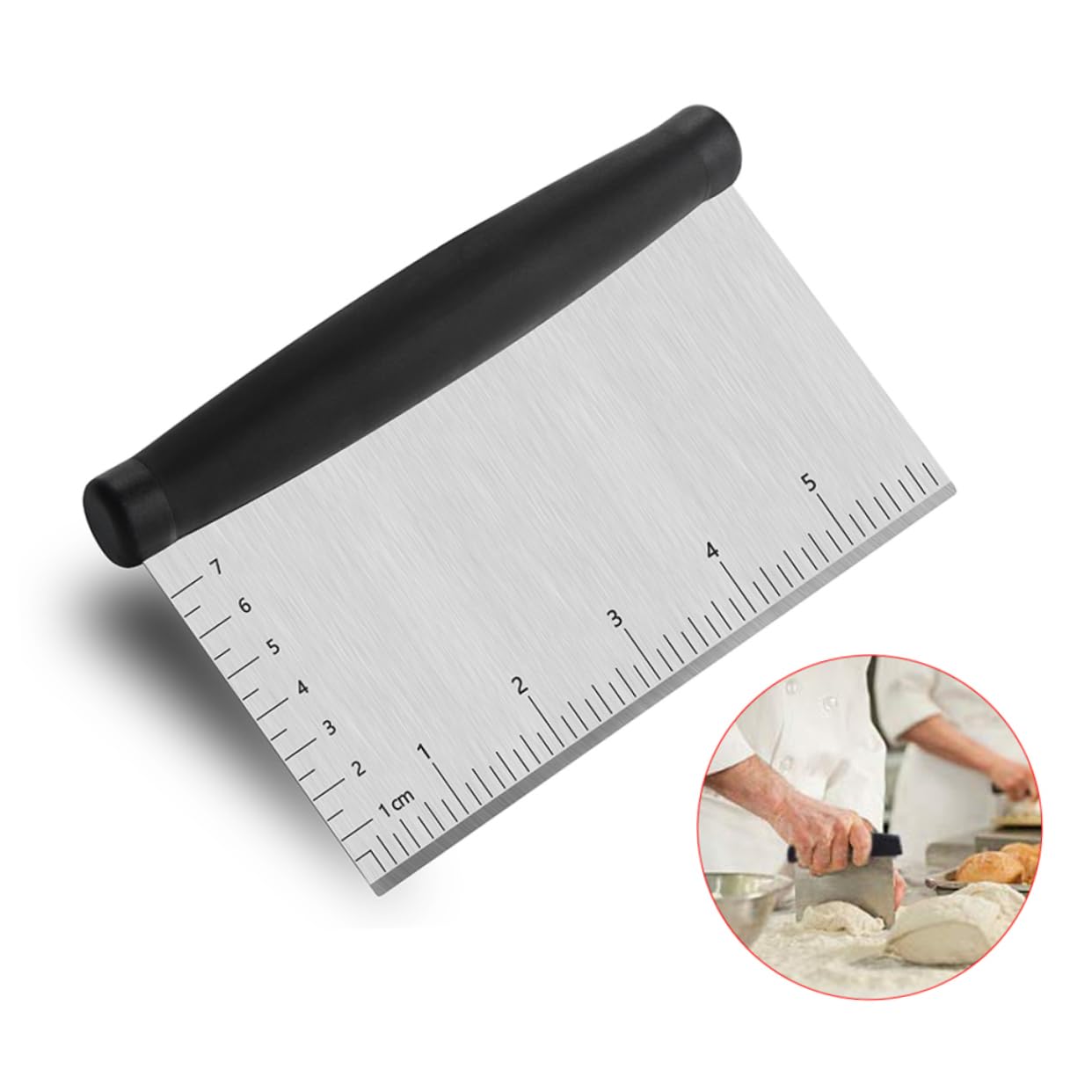 Yardwe 3 in 1 Stainless Steel Pastry Cutter Dough Knife Bbq Brush Set Easy to Clean Essential Kitchen Utensil