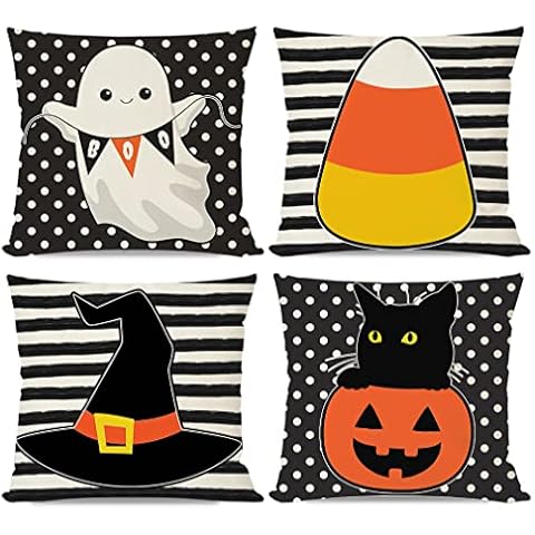 PANDICORN Halloween Pillow Covers Set of 4 Cover