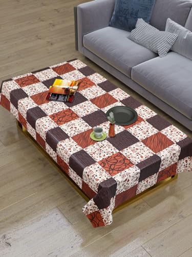 Image of Dakshya Industirs PVC Waterproof Table Cover 36x54 Inch Floral Printed Center Table Cover Washable Plastic Table Sheet Oilproof Dining Table Cover for Coffee Table Living Room Home (Luxury Petal)