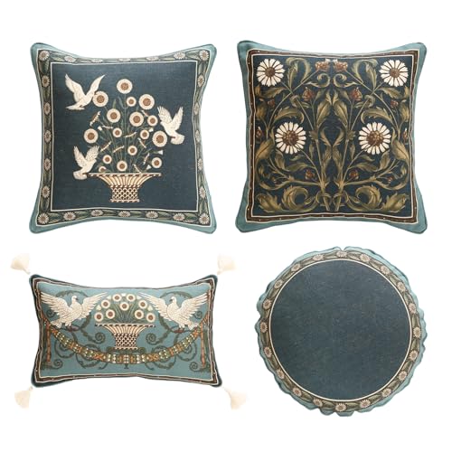 bilin gaier Green Throw Pillow Covers Set of 4,French Farmhouse