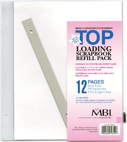 MCS MBI 8.5x11 Inch Scrapbook Expansion Page Refills, 6 Count (872814)