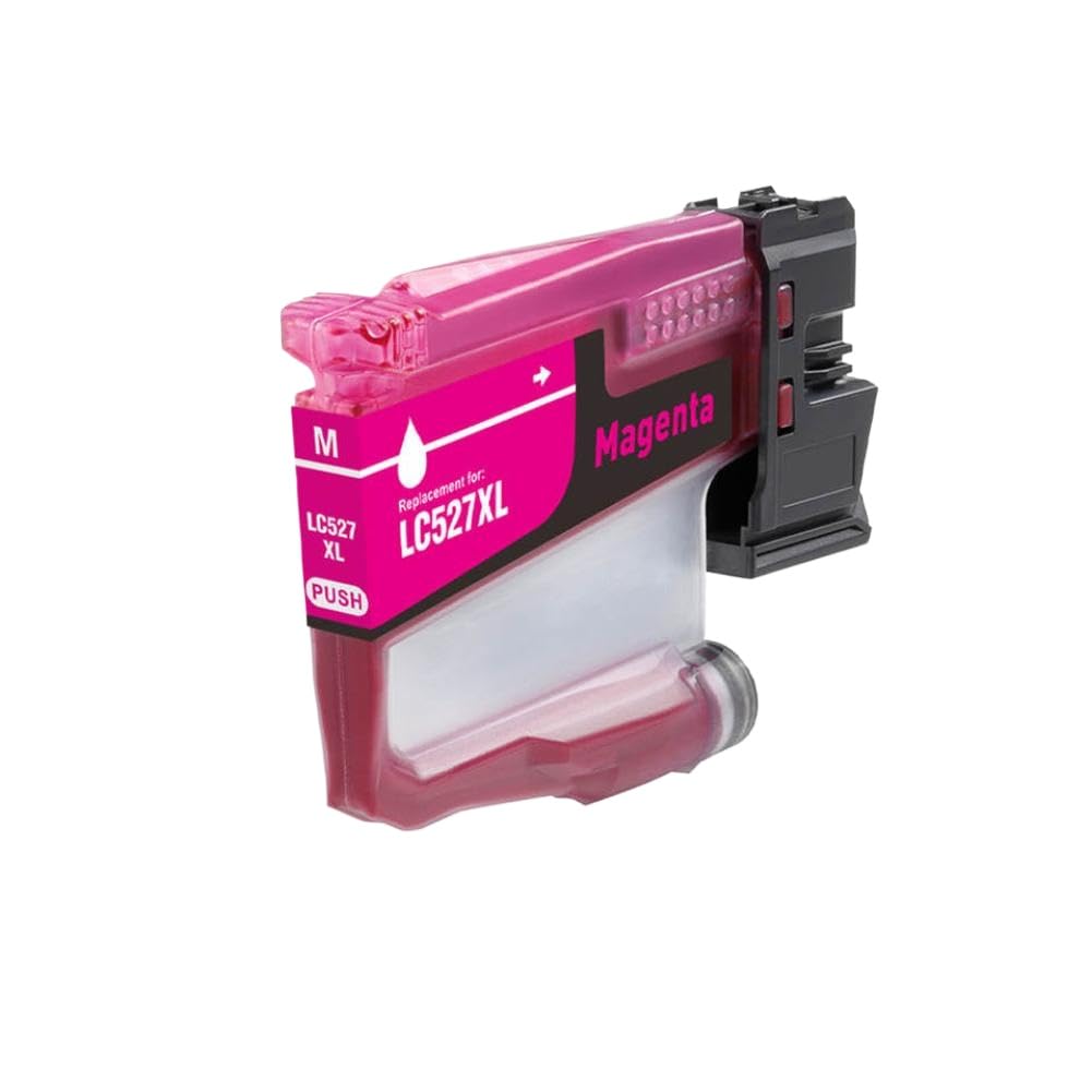 Cartucho de Tinta Compatible con MFC-J4350DW MFC-J4550DW MFC-J6760DW MFC-J6960DW LC527XL 527XL(1PCS Magenta)