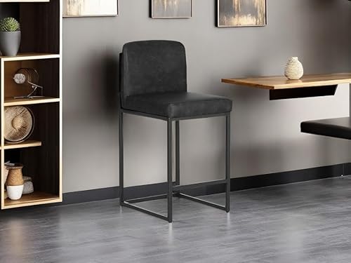 Miniatura 18 de Juego de 2 taburetes de bar de altura de mostrador de color blanco cremoso de 24 pulgadas, modernos taburetes de bar dorados con respaldo tapizado