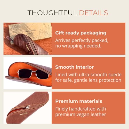 Image of HAMELIN Sunglasses Case With Zipper | Keeps The Sunglasses Safe From Scratches, Dirt | Eye Glass Box & Spectacle Case For Men & Women | Eyewear Carrying Case For Easy Travel & Outings