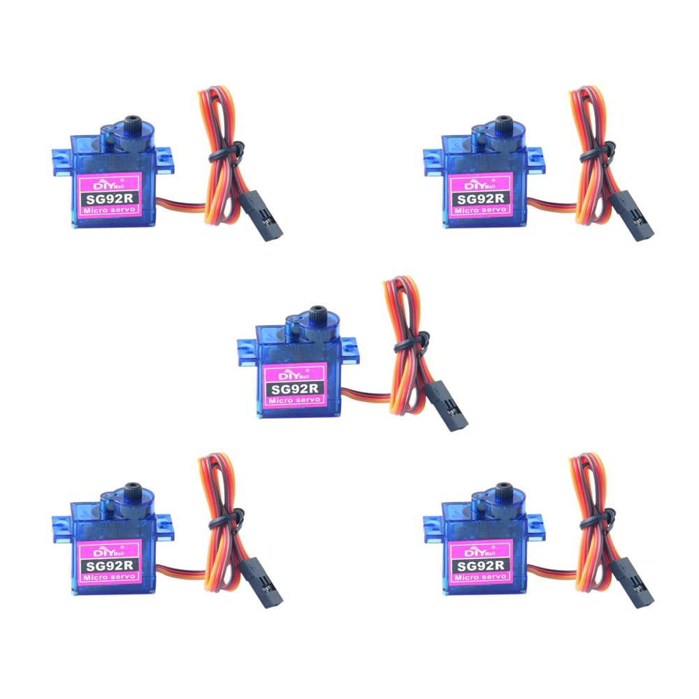 SG92R Lot de 5 micro servomoteurs 9 g Angle réglable de 270 degrés pour modèle d'avion radiocommandé nécessitant une largeur d'impulsion 500-2500