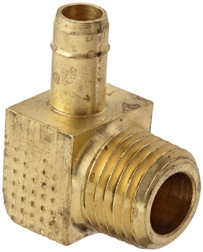 Eaton Weatherhead 1069X6 Brass CA360 Mini-Barb Brass Fitting, 90 Degree Elbow, 3/8
