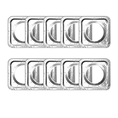 Cubiertas de quemador de estufa cuadradas de papel de aluminio Revestimientos de babero de calidad gruesa y pesada desechables Sartenes de goteo Protectores superiores de Churrasquera (B, One Size) Cover