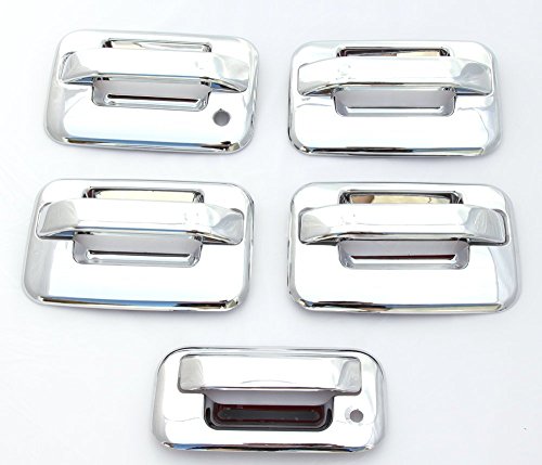 GHXSport ABS Chrome Door Handle Covers WITHOUT Keypad and Tailgate Covers WITH Keyhole