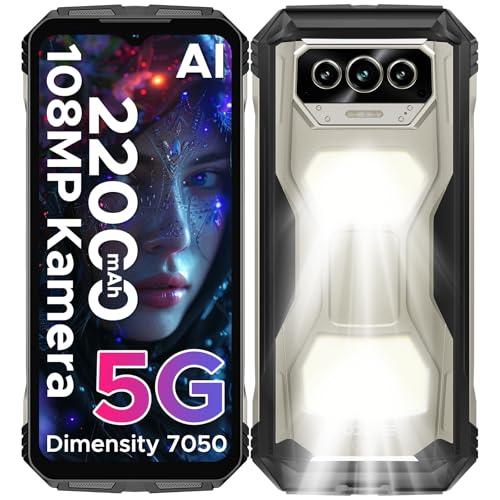 DOOGEE Blade GT Pro 5G Outdoor Handy Ohne Vertrag mit LED Lichteffekte, 32GB+512GB/2TB TF LPDDR5, Dimensity 7025, 6.72" FHD+120Hz, Android Outdoor Smartphone,100MP+32MP/5800mAh/Fingerabdruck/Face ID