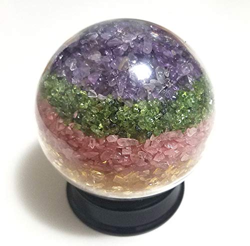 JM Future Large Five Elements Handmade Nature Stones & Crystal Tumbled Chips Gemstone Ball for Healing Spiritual Meditation Orgonite Home Decor Fengshui JM Future Large Five Elements Handmade Nature Stones & Crystal Tumbled Chips Gemstone Ball for Healing Spiritual Meditation Orgonite Home Decor Fengshui