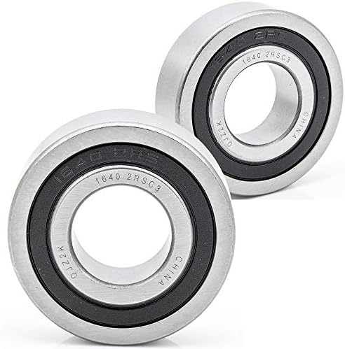 [2-Pack] 1640-2RS - Deep Groove Radial Ball Bearing 7/8 in x 2 in x 9/16 in (ID x OD x Width) | 22.2 mm x 50.8 mm x 14.3 mm (ID x OD x Width) with Double Rubber Seal
