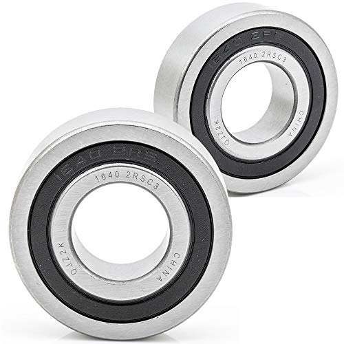 [2-Pack] 1640-2Rs - Deep Groove Radial Ball Bearing 7/8 In X 2 In X 9/16 In (Id X Od X Width) | 22.2 Mm X 50.8 Mm X 14.3 Mm (Id X Od X Width) With Double Rubber Seal #TOP19