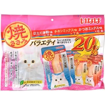 Amazon.co.jp: いなば ペットフード 焼ささみ 20本入り 成猫用