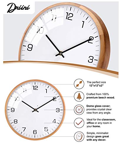 Driini 7426851503607 Analog Dome Glass Wall Clock  thumb #3