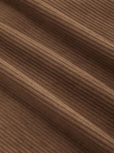 CIDER Skirts for Women Corduroy Midi A Line Ruffle Button Front Mid Waist Solid Casual Skirt3