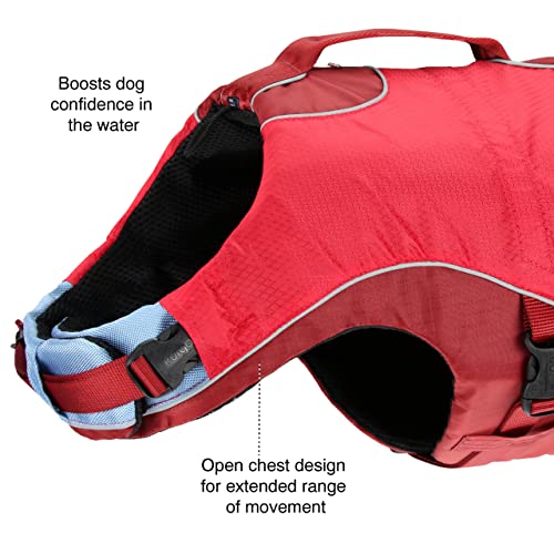 Kurgo Surf 'n Turf Dog Life Jacket, Flotation Vest for Dogs Reflective, Adjustable, Medium-Red - Image 4