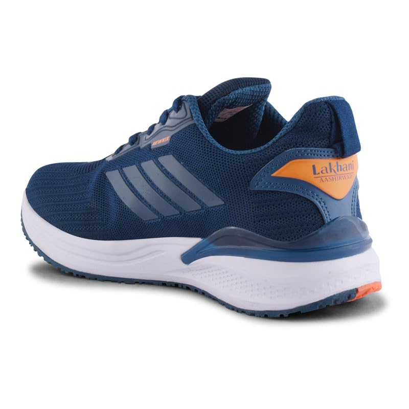 Image of Lakhani aashirwad Men's Sports Shoes | Lightweight Breathable Running Shoes for Men | Flynet Upper, Phylon Sole | Flexible, Comfortable Lace-Up Athletic Shoes