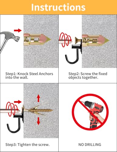 Image of 200PCS Self Drilling Drywall Anchors with Screws Kit Metal