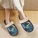 Flashideas Blue Butterfly Women's Slippers Fuzzy Keep Warm Non-Slip Slippers Women Men Slip On House Shoes Indoor Outdoor Slippers Couple Shoes Fashion Slippers