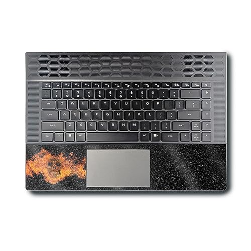 Image of MightySkins Glossy Glitter Skin Compatible with Alienware X16 R1 (2023) Full Wrap Kit - Fire Skull | Protective, Durable High-Gloss Glitter Finish | Easy to Apply & Change Styles | Made in The USA