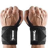 DMoose Wrist Straps for Weightlifting 12 and 18 Inches Thumb Loops with Wrist Support for Workouts Powerlifting Wrist Straps for Weight Lifting Men and Women Black II