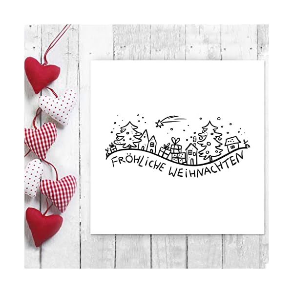 NEWSTAMPS Stempel Fröhliche Weihnachten 04 Motivstempel groß aus Holz & Gummi zum Karten basteln, Holzstempel… – Bild 5